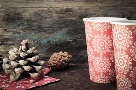 Christmas and disposable tablewareの写真素材