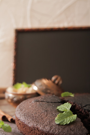 brownie with mint delicious dessert for the whole familyの写真素材