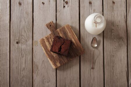 brownie with mint delicious dessert for the whole familyの写真素材