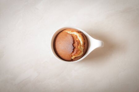 delicious lemon muffins with tea and coffee romantic moodの写真素材