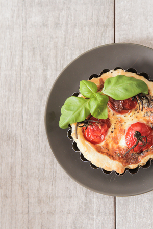 tomato quiche with wine, the national prescription France,の写真素材