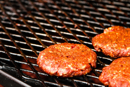 street food. burger with salad and meatの写真素材