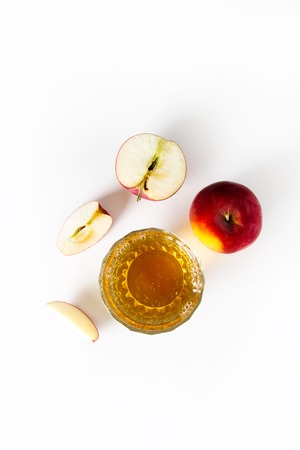 Fresh apple juice on a white background. Food conceptの写真素材