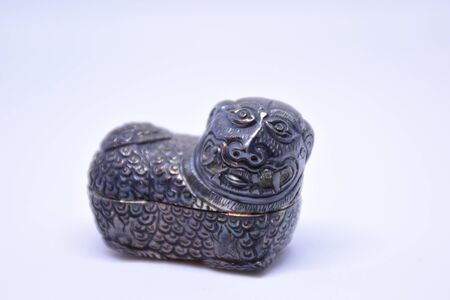 Silver Chinese lionの写真素材