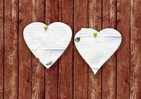 paper heartsの写真素材