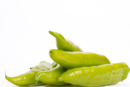green pepper isolated on white backgroundの写真素材