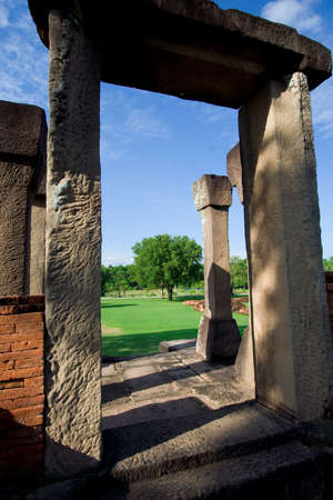 Ancient stone castle is located in Thailand. It is named Muang-Kaek Stone castle.の写真素材