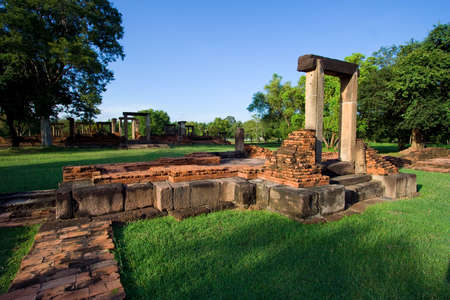 Ancient stone castle ruin is located in Thailand. It is named Muang-Kaek Stone castle.の写真素材