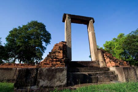 Ancient stone castle is located in Thailand. It is named Muang-Kaek Stone castle.の写真素材