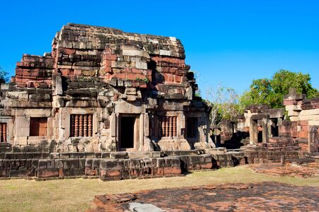 Stone castle is located in Thailand. It is named Pa-nom-wan.の写真素材