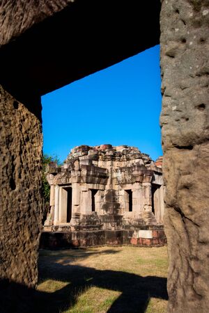 Stone castle is located in Thailand. It is named Pa-nom-wan.の写真素材