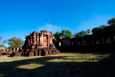 Stone castle is located in Thailand. It is named Pa-nom-wan.の写真素材