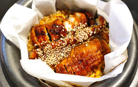 Delivery looks delicious Unadonの写真素材