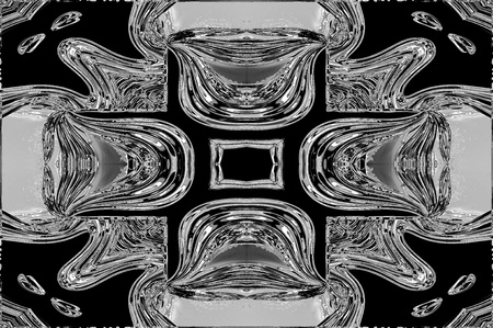 Curving lines and angles reflect metallic light on the inside of metal tray   Silver metal glows...
