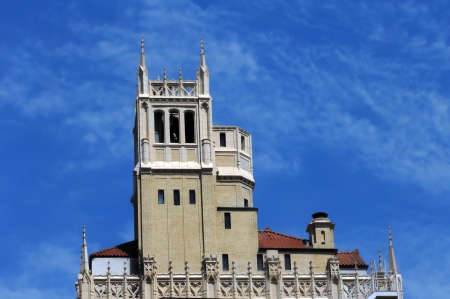 Gothic Revival architecture is shown in historic Jackson Building in downtown Asheville, North Carolina.のeditorial素材