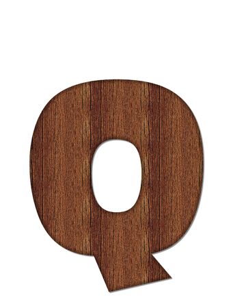 The letter Q, in the alphabet set "Wood Grain" resembles paneling or finished wood grain.の写真素材