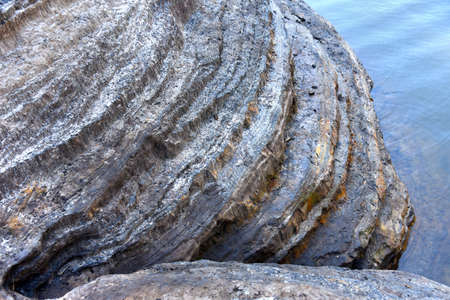 Ridges have formed in the rock blufffs at the Arkansas Grand Canyon, at White Oak Lake State Park. ...