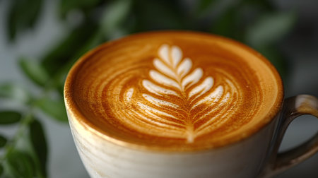Coffee latte art on wooden table, vintage color toneの素材