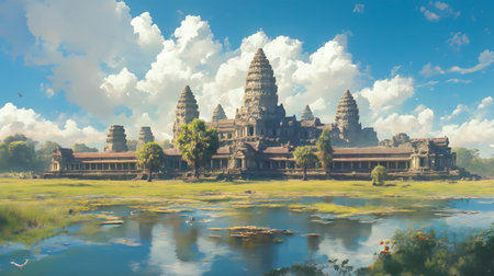 Panorama of Angkor Wat, Siem Reap, Cambodiaの素材
