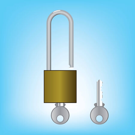 padlocks with keys isolated over white background  vectorのイラスト素材