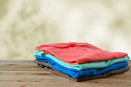 Stack of polo shirt.の写真素材
