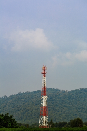 Cell Transmission Station on summer day with forest in backgroundの写真素材