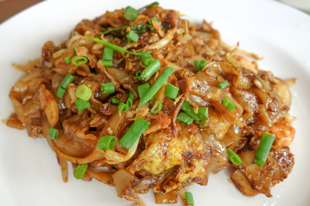 Asian stir-fried flat rice noodlesの写真素材