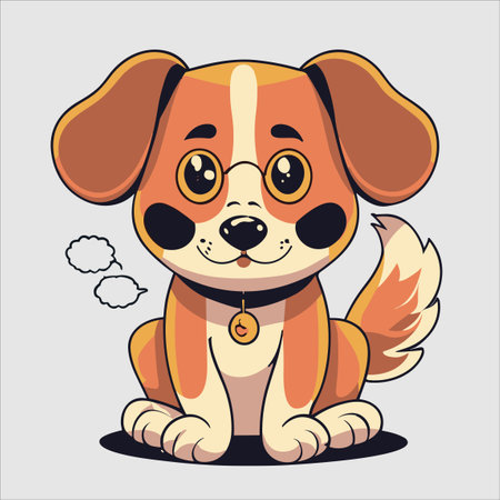 Cute dog illustrations in a simple style, perfect for animal lovers. Get inspired by these adorable vector designs!のイラスト素材