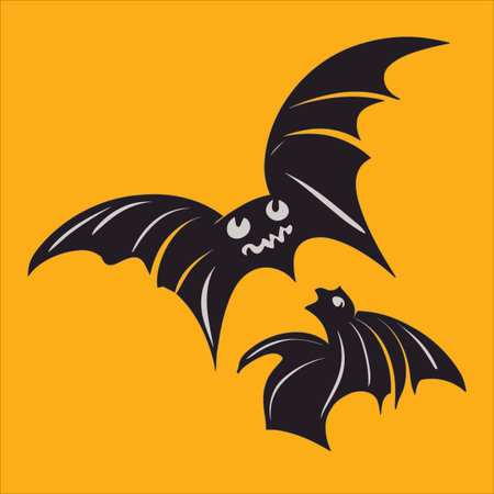 Find Inspiration from Halloween Black Bat Vector for Spooky Artworks.のイラスト素材