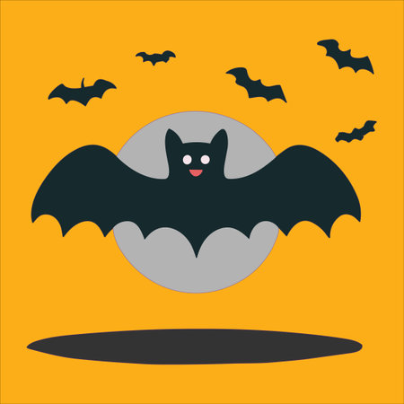 Learn How to Incorporate Halloween Black Bat Vector into Graphic Design Projects.のイラスト素材
