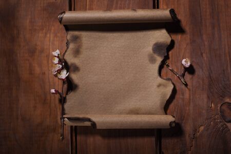 Old paper on the wood background