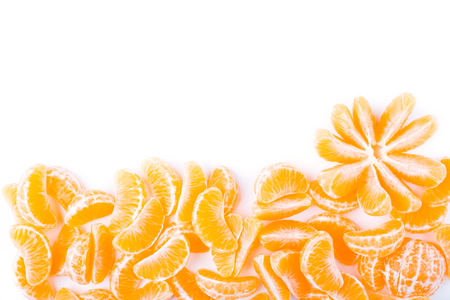 Tangerines on white backgroundの写真素材