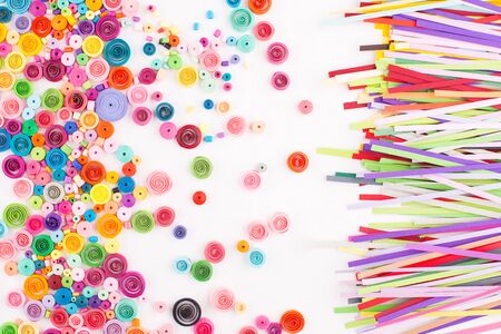 Paper quilling,colorful paper circlesの写真素材