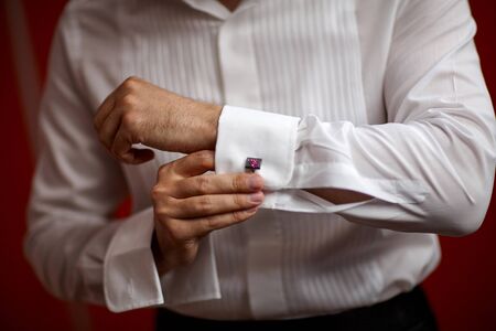 Men preparing for wedding, clothes.の写真素材
