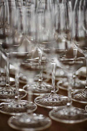 wine glasses close-up stand on the table