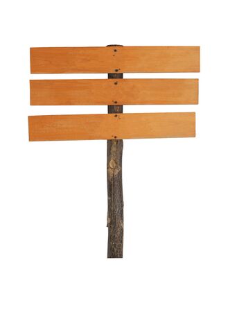 wooden sign on white backgroundの写真素材