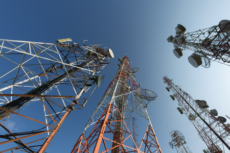 telecommunication tower and blue sky