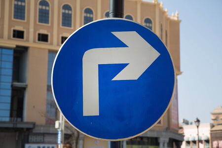 Signal turn right on road, Traffic Signsの写真素材