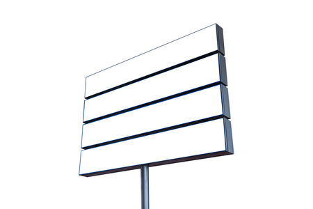 Blank Road Sign Isolated, Large White Frame Framed Roadside Signboard Copy Space Empty Signageの写真素材