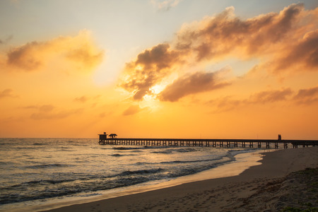Sunrise on the beach in Thailandの写真素材