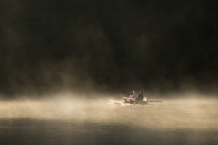 Tourism rafting on lake at Pang Ung, Mae Hong Son, Thailandのeditorial素材
