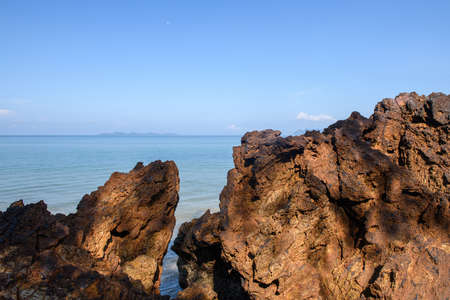Beach on a sunny day with clear blue skyの写真素材