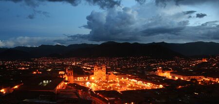 city view of the plaza de armas, cusco, peruの写真素材