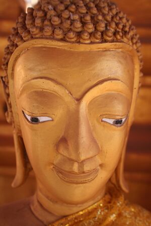 golden budha in laosの写真素材