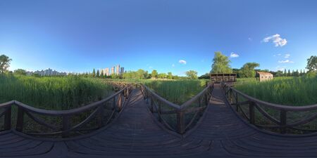 Panorama 360 degrees view in park.