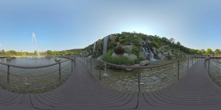 Panorama 360 degrees view in park. Forest and Park 360 image, VR AR content.の写真素材