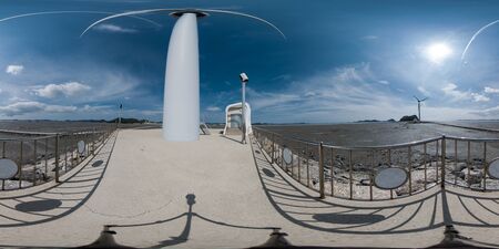 360 degrees spherical panorama of Tando sea road in South Koreaの写真素材