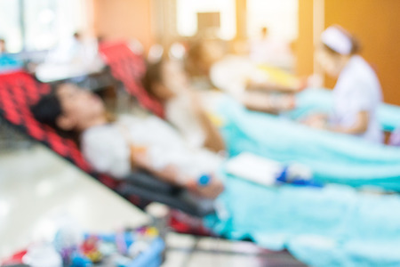 Blurred Young blood donor With pleasureの写真素材