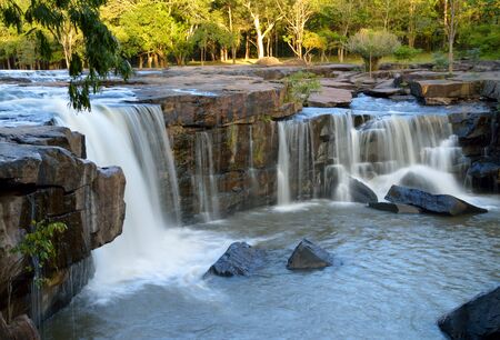 beautiful waterfall, summer tourist attractionの写真素材