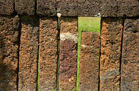 laterite stone wallの写真素材